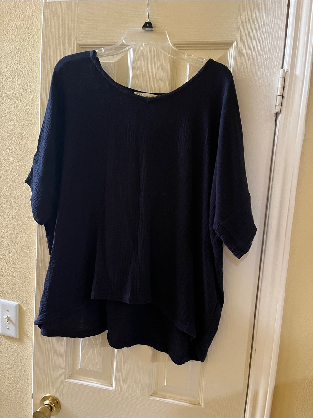 C&C California Over-Sized Navy Textured Dolman Tunic-Small